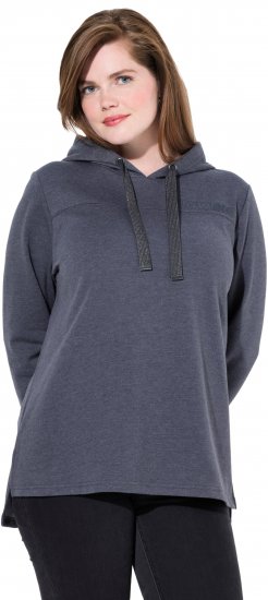 Ulla Popken Lettering GLOWING Hoodie Asphalt Grey - Trykket T-skjorter for dame - 