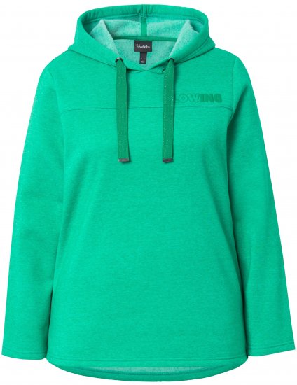 Ulla Popken Lettering GLOWING Hoodie Moss Green - Hettegensere og collegegensere - Myke gensere, hettegensere og strikk