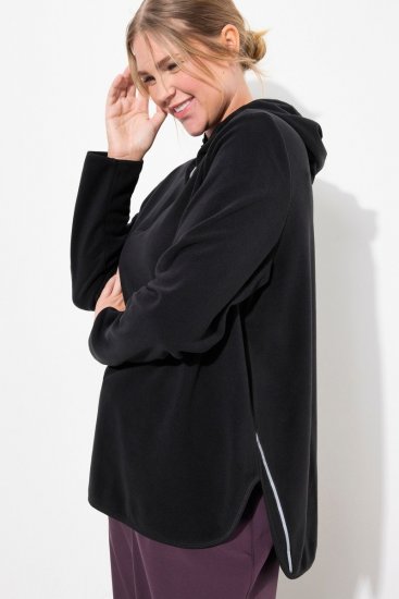 Ulla Popken Fleece Sweatshirt Hoodie Black - Hettegensere og collegegensere - Myke gensere, hettegensere og strikk