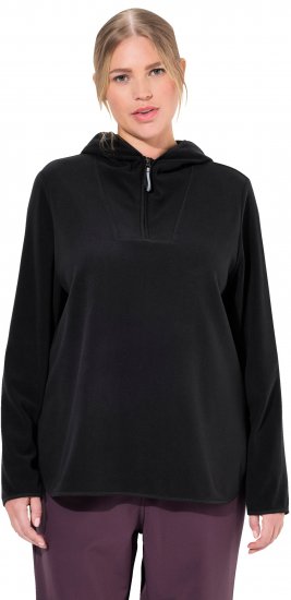 Ulla Popken Fleece Sweatshirt Hoodie Black - Hettegensere og collegegensere - 