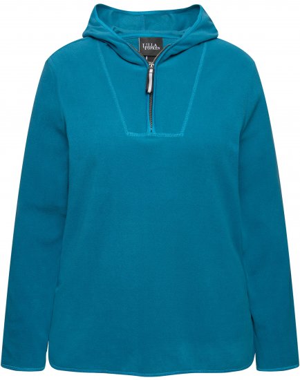 Ulla Popken Fleece Sweatshirt Hoodie Dark Petrol - Hettegensere og collegegensere - Myke gensere, hettegensere og strikk