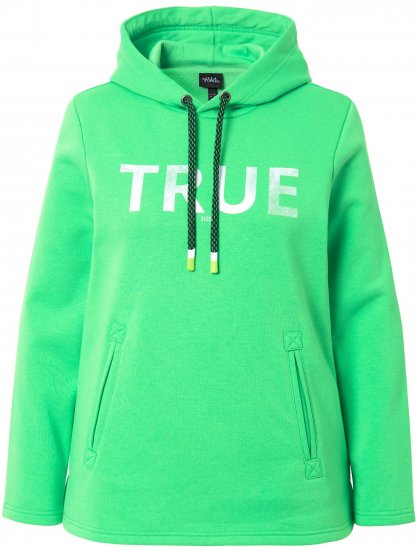 Ulla Popken TRUE Lettering Hoodie Mint Green - Hettegensere og collegegensere - 