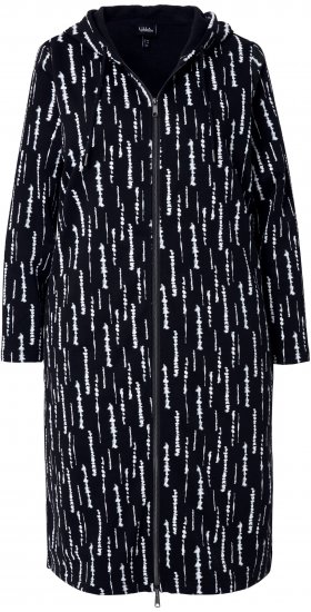 Ulla Popken Graphic Hooded Sweatshirt Dress Black - Hettegensere og collegegensere - Myke gensere, hettegensere og strikk