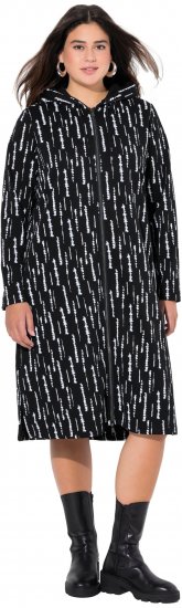 Ulla Popken Graphic Hooded Sweatshirt Dress Black - Hettegensere og collegegensere - Myke gensere, hettegensere og strikk