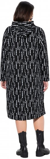 Ulla Popken Graphic Hooded Sweatshirt Dress Black - Hettegensere og collegegensere - Myke gensere, hettegensere og strikk
