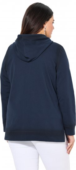 Ulla Popken Decorative Seam Zip-Up Hoodie Navy - Hettegensere og collegegensere - Myke gensere, hettegensere og strikk