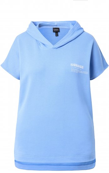 Ulla Popken Quick Drying Short Sleeve Hoodie Light Blue - Hettegensere og collegegensere - 