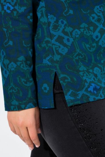 Ulla Popken Split Print LOVE Hoodie Teal - Hettegensere og collegegensere - Myke gensere, hettegensere og strikk