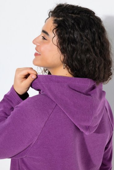 Ulla Popken Rhinestone Drawstring Moon Wash Hoodie Light Plum - Hettegensere og collegegensere - Myke gensere, hettegensere og strikk