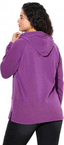 Ulla Popken Rhinestone Drawstring Moon Wash Hoodie Light Plum - Hettegensere og collegegensere - Myke gensere, hettegensere og strikk