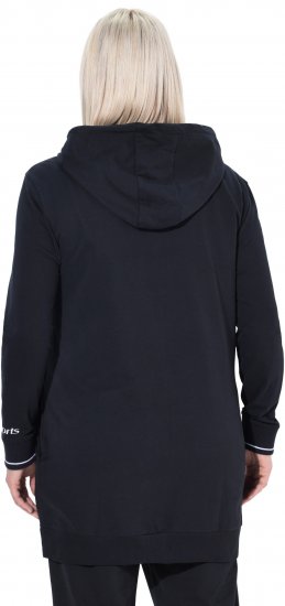 Ulla Popken Contrast Piping Zip-Up Hoodie Black - Hettegensere og collegegensere - Myke gensere, hettegensere og strikk