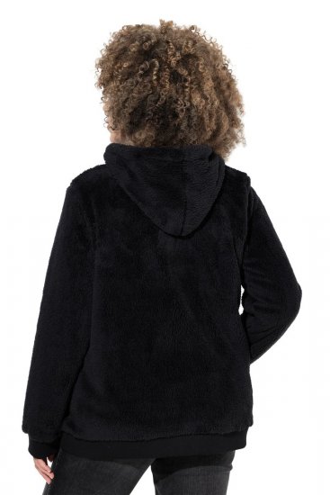 Ulla Popken Teddy Fleece Zip-Up Hoodie Black - Hettegensere og collegegensere - Myke gensere, hettegensere og strikk