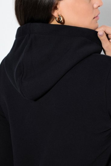 Ulla Popken Relaxed Fit Long Sleeve Hoodie Black - Hettegensere og collegegensere - Myke gensere, hettegensere og strikk