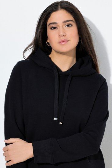 Ulla Popken Relaxed Fit Long Sleeve Hoodie Black - Hettegensere og collegegensere - Myke gensere, hettegensere og strikk