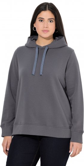 Ulla Popken Relaxed Fit Long Sleeve Hoodie Graphite Grey - Hettegensere og collegegensere - 