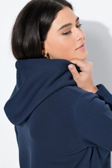 Ulla Popken Relaxed Fit Long Sleeve Hoodie Navy - Hettegensere og collegegensere - Myke gensere, hettegensere og strikk