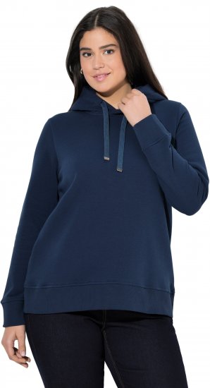 Ulla Popken Relaxed Fit Long Sleeve Hoodie Navy - Hettegensere og collegegensere - Myke gensere, hettegensere og strikk