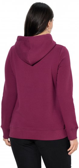 Ulla Popken Relaxed Fit Long Sleeve Hoodie Dark Berry - Hettegensere og collegegensere - Myke gensere, hettegensere og strikk