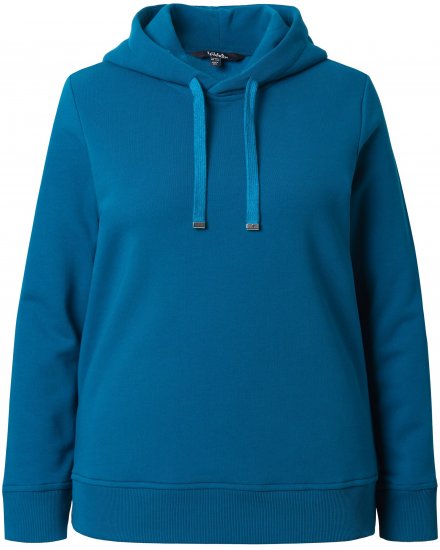 Ulla Popken Relaxed Fit Long Sleeve Hoodie Cerulean - Hettegensere og collegegensere - Myke gensere, hettegensere og strikk