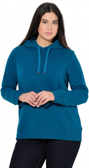 Ulla Popken Relaxed Fit Long Sleeve Hoodie Cerulean - Hettegensere og collegegensere - Myke gensere, hettegensere og strikk
