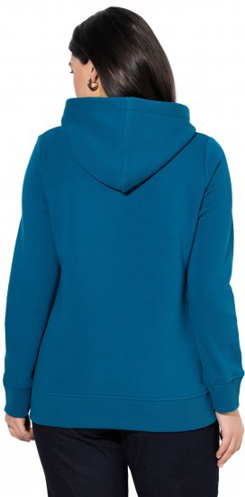 Ulla Popken Relaxed Fit Long Sleeve Hoodie Cerulean - Hettegensere og collegegensere - Myke gensere, hettegensere og strikk