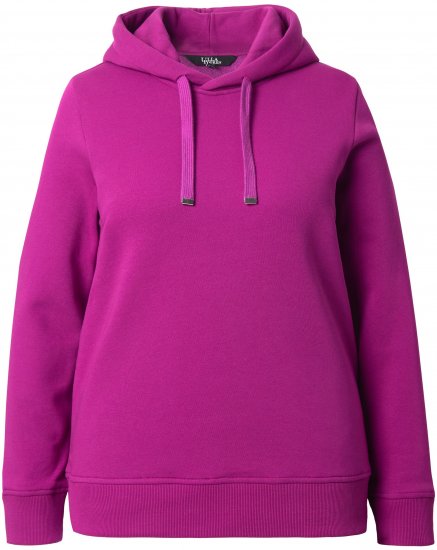 Ulla Popken Relaxed Fit Long Sleeve Hoodie Berry - Hettegensere og collegegensere - Myke gensere, hettegensere og strikk