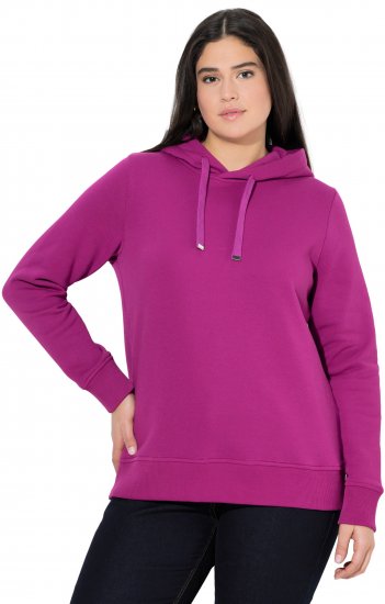 Ulla Popken Relaxed Fit Long Sleeve Hoodie Berry - Hettegensere og collegegensere - Myke gensere, hettegensere og strikk