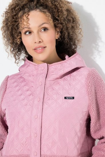 Ulla Popken Mixed Texture Hoodie Wildberry - Hettegensere og collegegensere - Myke gensere, hettegensere og strikk