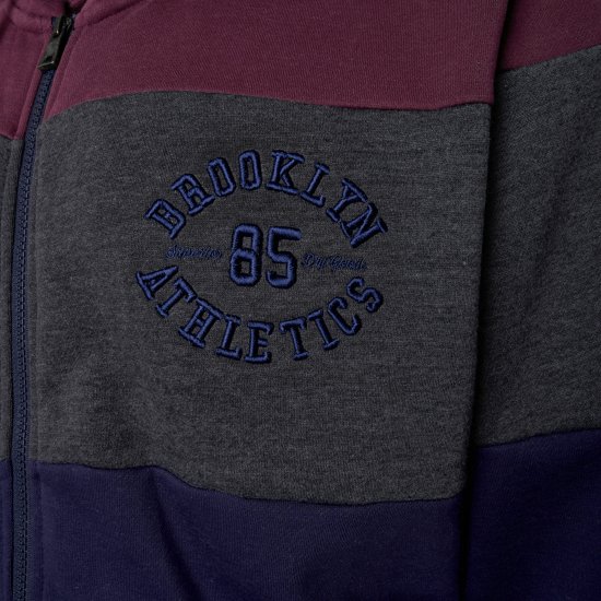 Kam Jeans 7083 Zip Thru Cut & Saw Brooklyn Hoodie Fig - Gensere og hettegensere - Store hettegensere - 2XL-14XL