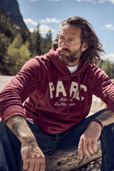 JP1880 Hoodie with Embroidery Aubergine - Gensere og hettegensere - Store hettegensere - 2XL-14XL