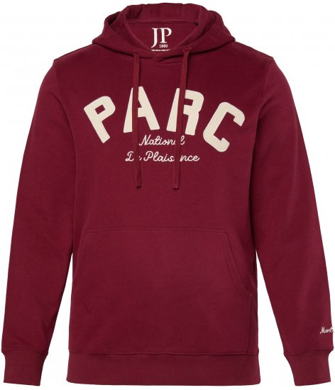 JP1880 Hoodie with Embroidery Aubergine - Gensere og hettegensere - Store hettegensere - 2XL-14XL