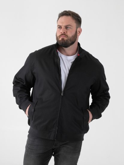 D555 Kent Elastic Rib Hem & Cuffs Harrington Jacket Black - Jakker - Store jakker - 2XL-12XL