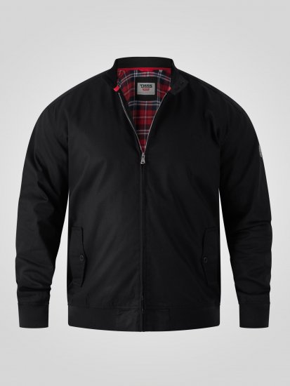 D555 Kent Elastic Rib Hem & Cuffs Harrington Jacket Black - Jakker - Store jakker - 2XL-12XL