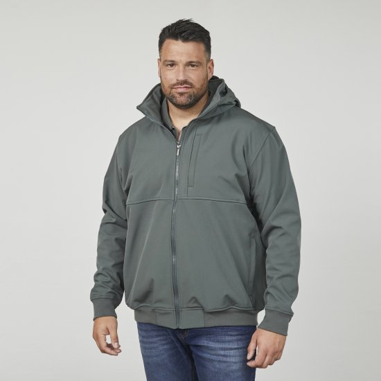 North Latitude 61301 Softshelljakke med Avtakbar Hette Mørkgrønn - Jakker - Store jakker - 2XL-12XL