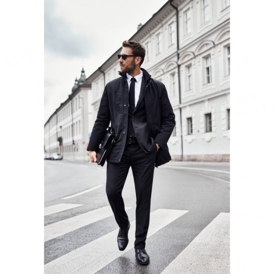 JP1880 Jacket Business Waterproof Windproof Black TALL - HERREKLÆR MT-6XLT - Klær for høye menn