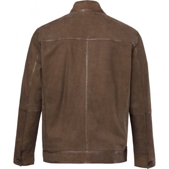 JP1880 Leather Jacket Lambskin Suede Brown - Jakker - Store jakker - 2XL-12XL