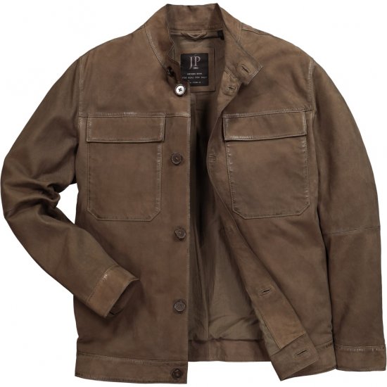 JP1880 Leather Jacket Lambskin Suede Brown - Jakker - Store jakker - 2XL-12XL