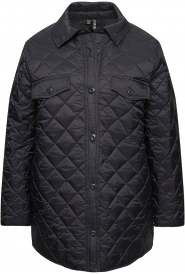 Ulla Popken Quilted Water Repellent Shirt Jacket Black - Jakker - 