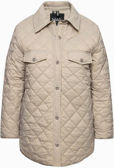 Ulla Popken Quilted Water Repellent Shirt Jacket Medium Grey - Jakker - 