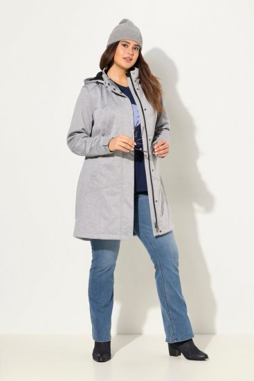Ulla Popken HYPRAR Melange Softshell Jacket Grey Melange - Jakker - Damejakker i store størrelser