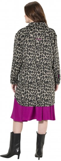 Ulla Popken Leopard Print Shirt Jacket Black - Jakker - 