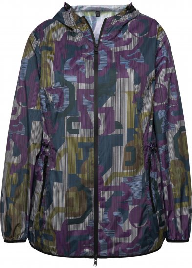 Ulla Popken Abstract Print Lightweight Rain Jacket Mixed Colors - Jakker - 