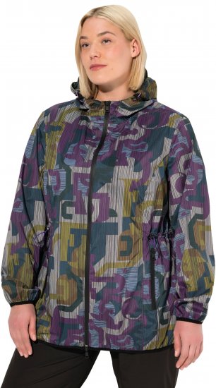 Ulla Popken Abstract Print Lightweight Rain Jacket Mixed Colors - Jakker - 