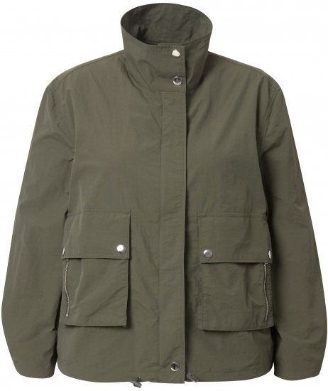 Ulla Popken Cargo Style Elastic Hem Jacket Olive Grey - Jakker - 