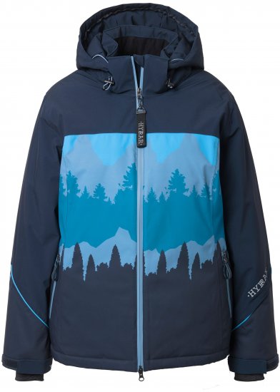 Ulla Popken Landscape Print Triple Function Performance Jacket Navy - Jakker - 