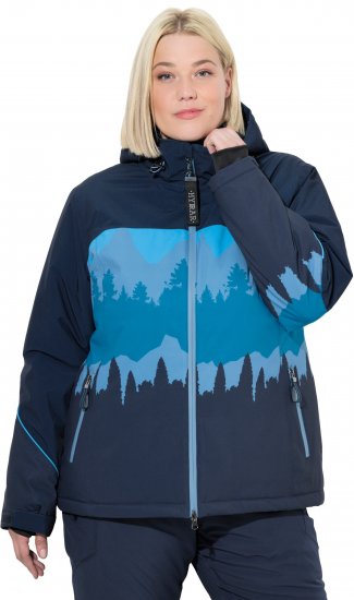 Ulla Popken Landscape Print Triple Function Performance Jacket Navy - Jakker - 