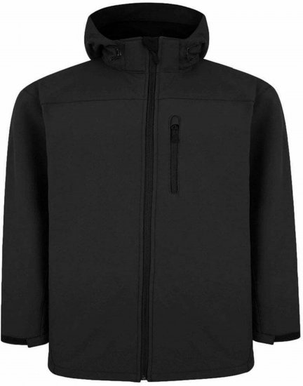 Espionage FL033 Softshell Jacket with Detachable Hood Black - Jakker - Store jakker - 2XL-12XL