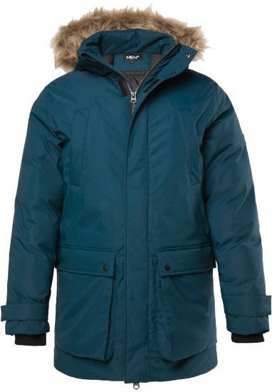 Men Plus Parka With Fur Hood Dark Green - Jakker - Store jakker - 2XL-12XL