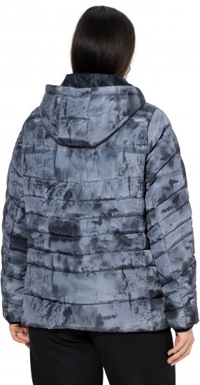 Ulla Popken HYPRAR Quilted Abstract Print Jacket Black - Jakker - 