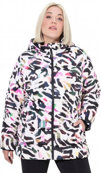Ulla Popken HYPRAR Water-Repellent Allover Print Jacket Pale Beige - Jakker - 